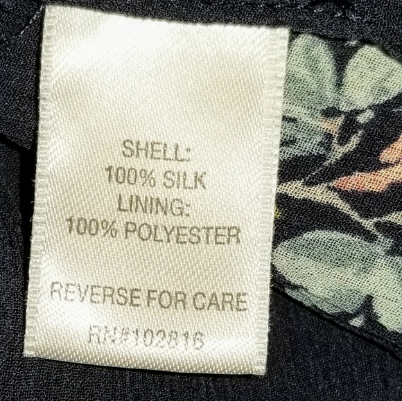 TIERED SILK DRESS NAVY JARDIN FLORAL Size 14 - Picture 6 of 9